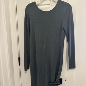 Open Edit Ribbed Long Sleeve Sweater Mini Dress